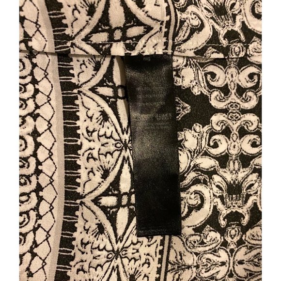 WHBM White House black market Mini Dress Coverup SZ 2 Floral Geo V Neck - Picture 5 of 6